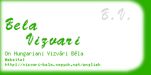 bela vizvari business card